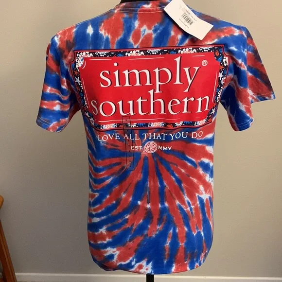 NWT Simply Southern Tide Dye T-Shirt Small - Picture 2 of 5